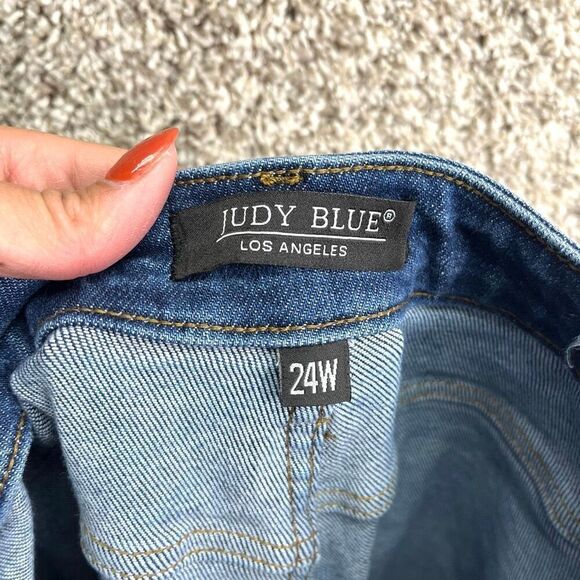 Judy Blue Jeans Women’s24W Straight Leg Dark Wash Denim Blue Plus Size - Picture 7 of 8